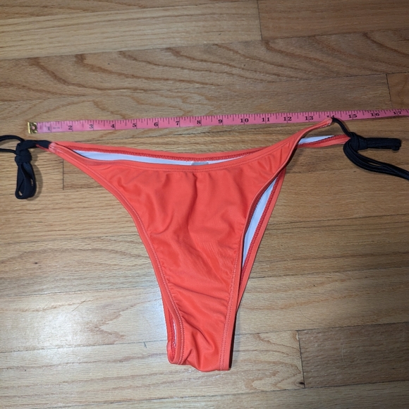 Reddish Orange String Bikini Swim Bottom - Picture 2 of 10